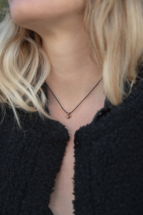 cord heart necklace