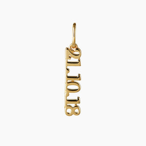 solid gold date pendant