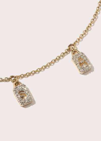 Personalised Tiny Diamond Tag Necklace