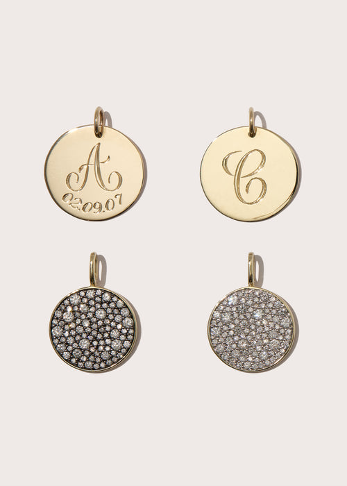 Dual Midnight Diamond Disc Necklace