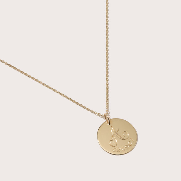 Large Solid Gold Disc with Complimentary Hand Engraving
