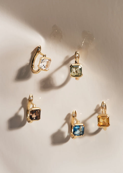 14kt Smokey Quartz Domino Set