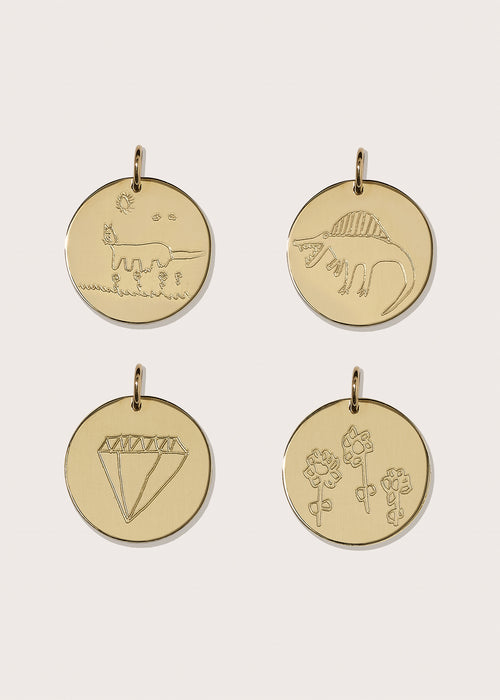 Large Solid Gold Disc with Picture Engraving