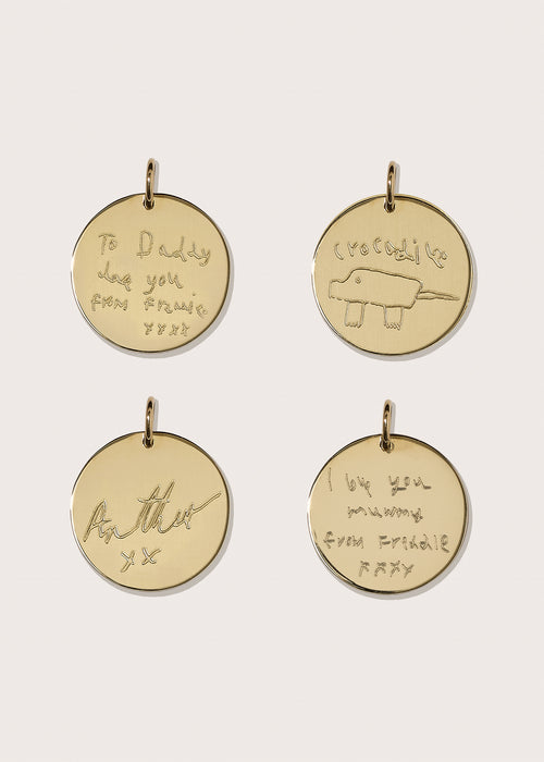 Large Solid Gold Disc with Picture Engraving