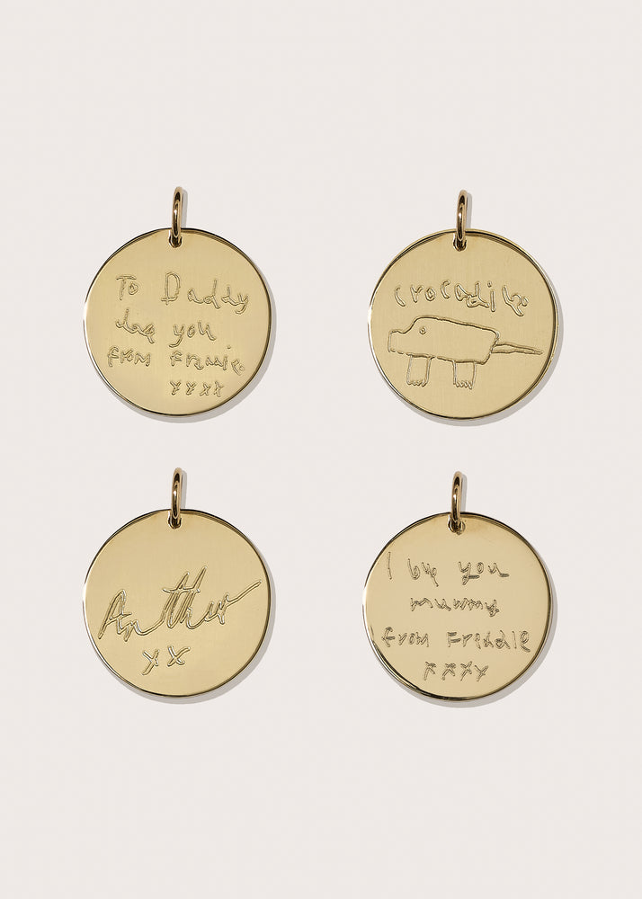Large Solid Gold Disc with Picture Engraving