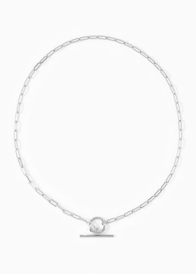 Emporio Armani EGS2850040 Essential Silver Tone T-Bar Necklace -  thbaker.co.uk