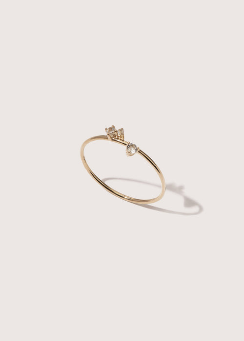 Offset Topaz Bamboo Ring