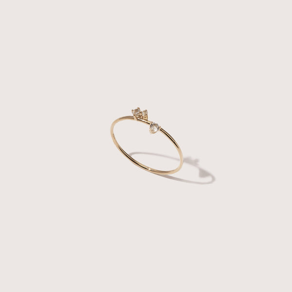 Offset Topaz Bamboo Ring