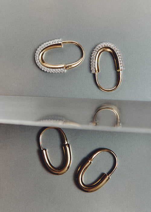 Roscida Pavé Oval Hoops