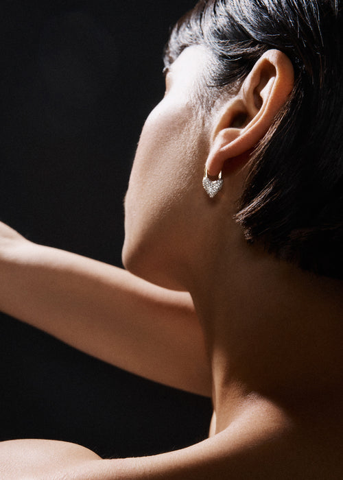 Diamond Roscida Heart Earrings