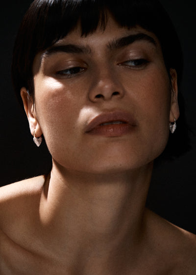Diamond Roscida Heart Earrings