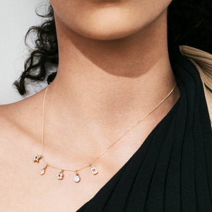 Tiny Diamond Initial Tag Pendant