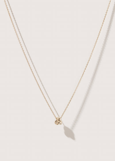 Mini Solid Gold Knot Necklace