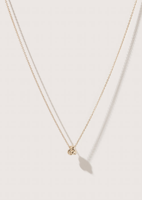 Mini Solid Gold Knot Necklace