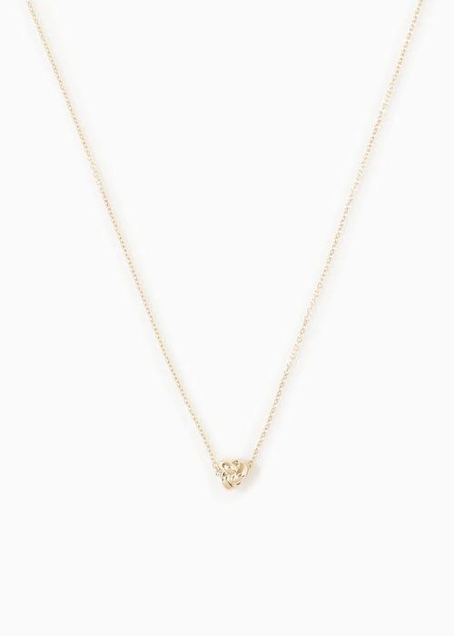 Mini Solid Gold Knot Necklace