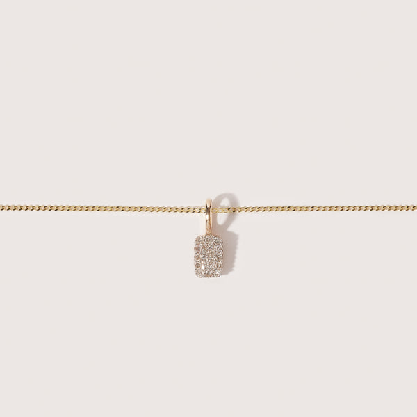 Tiny Diamond Tag Necklace