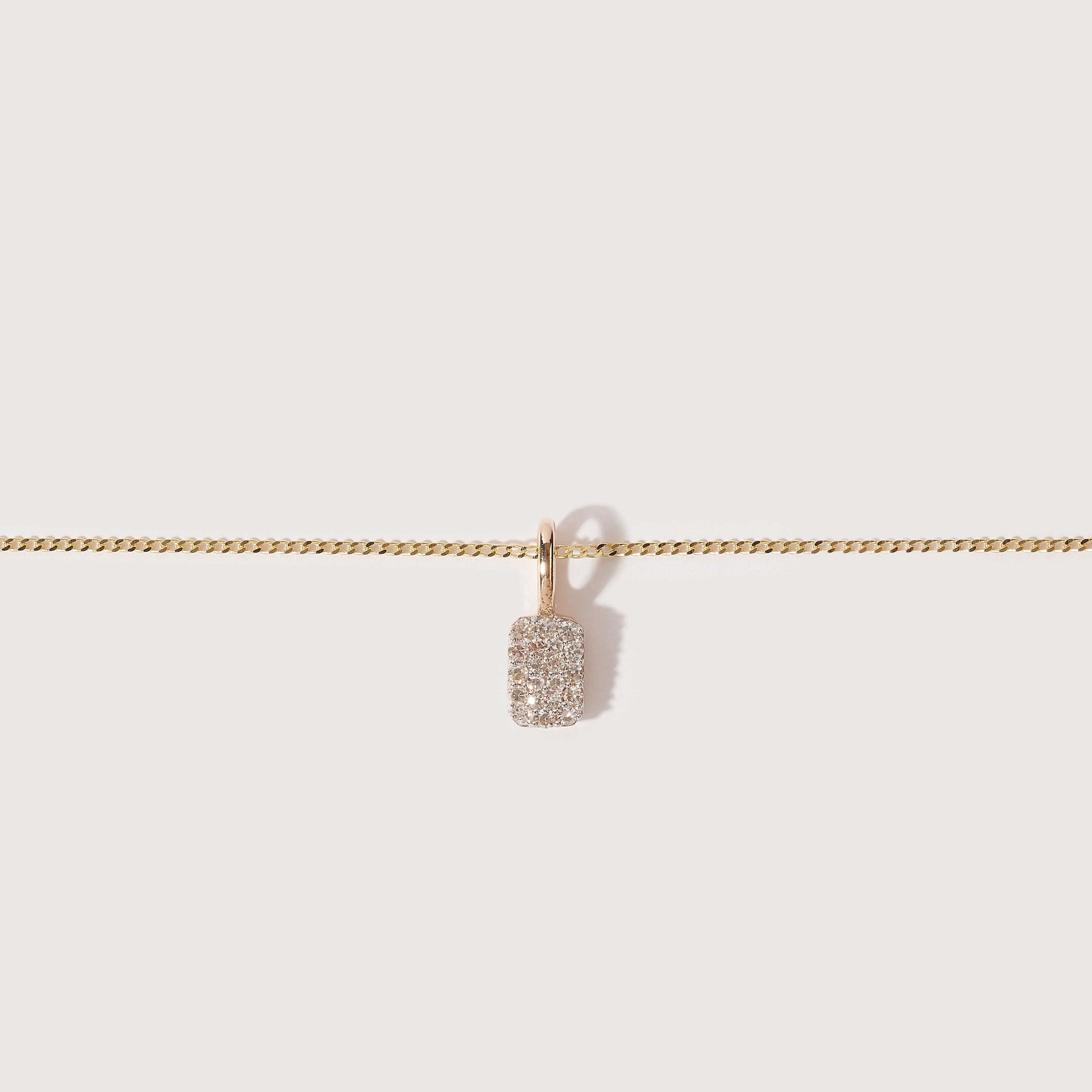 Tiny Diamond Tag Pendant