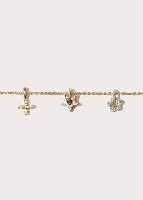 Tiny Diamond Flower Pendant