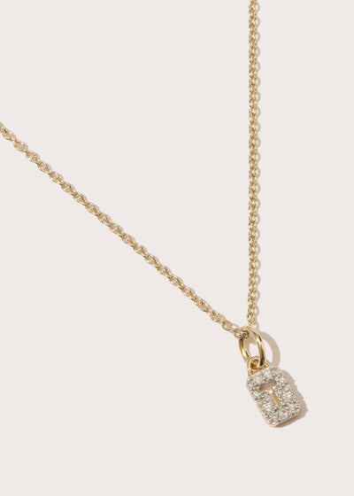 Tiny Diamond Initial Tag Pendant