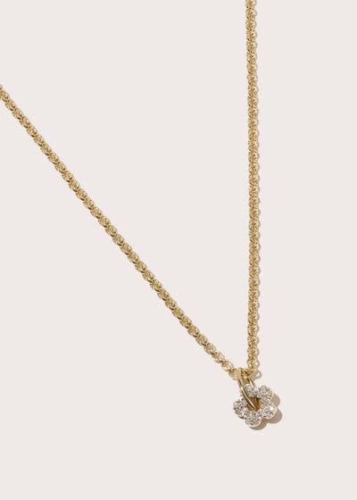 Tiny Diamond Flower Pendant