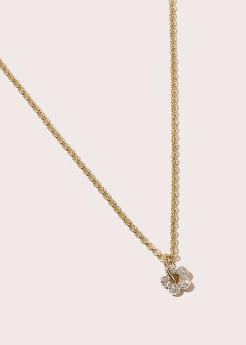 Tiny Diamond Flower Pendant