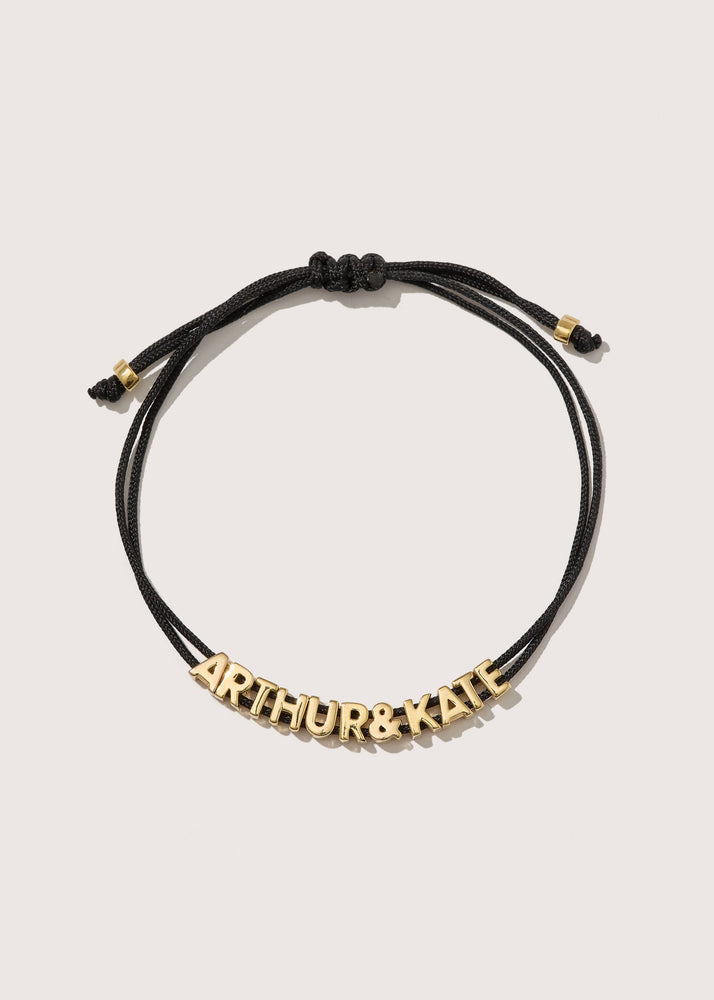 Totem Name Black Cord Bracelet (Made To Order)