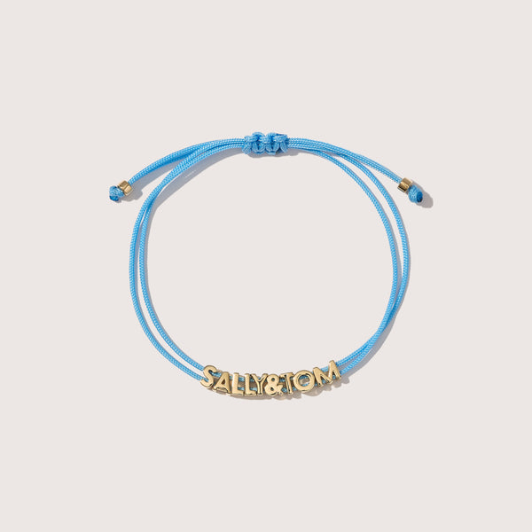 Totem Name Sky Blue Cord Bracelet (Made To Order)