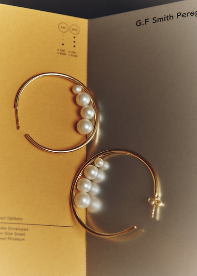 Large Pearl Hoops