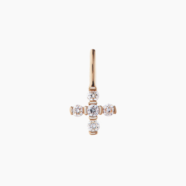 Solid Gold Diamond Cross Pendant