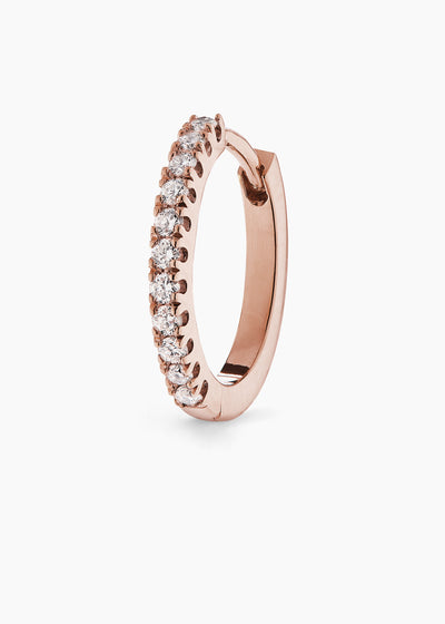 Large Rose Gold Diamond Huggie