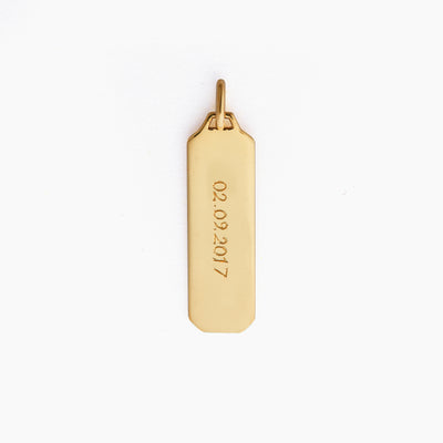 LARGE SOLID GOLD TAG PENDANT