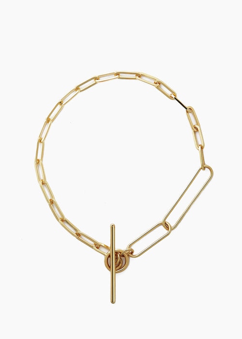 Two Chain Paperclip Necklace & Bracelet Set