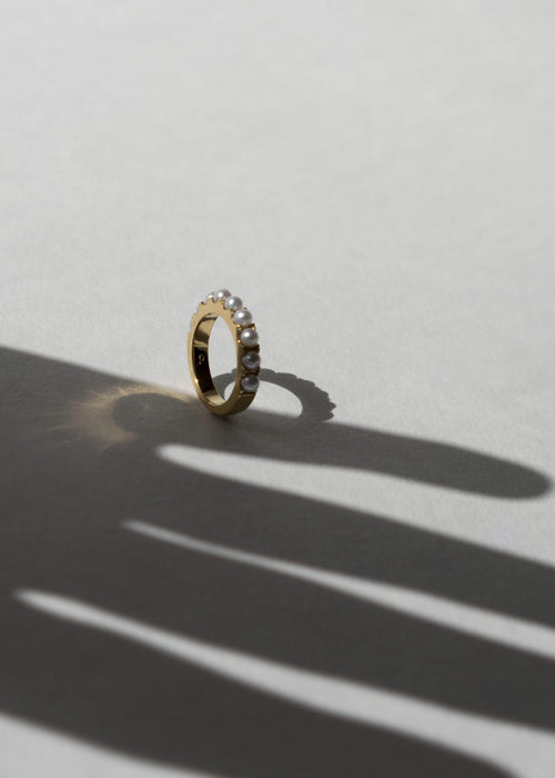 Pearl Half Eternity Ring