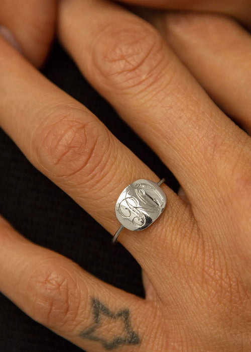 Modern Signet Ring with Complimentary Hand Engraving