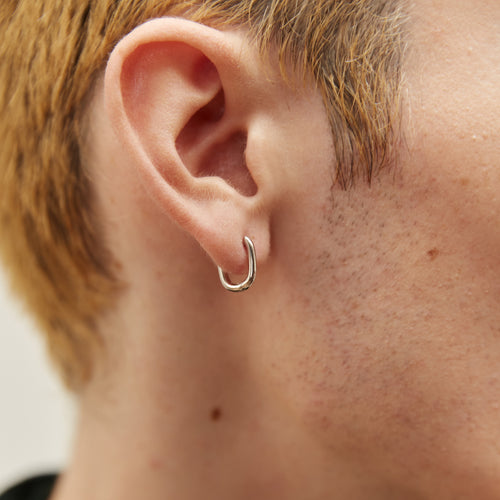 Men's silver earring