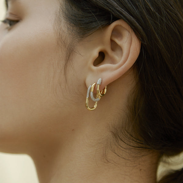 PavÃ© Staple Hoop Set 