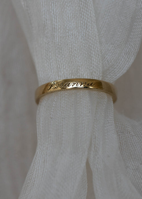 Band Ring with Complimentary Hand Engraving